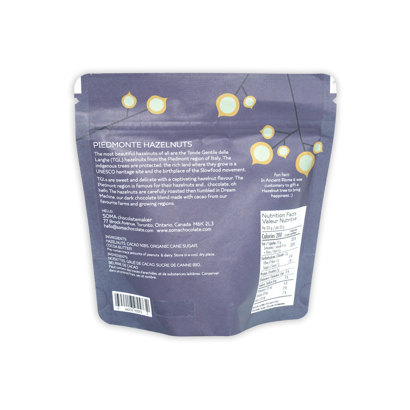 SOMA PIEDMONT HAZELNUTS TUMBLED IN DARK CHOCOLATE, 100GR