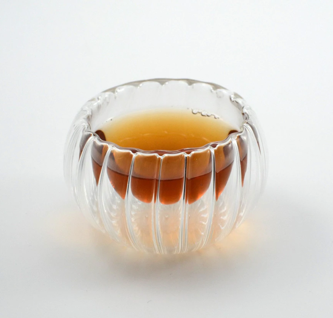 Double Walled Swirl Glass Teacup