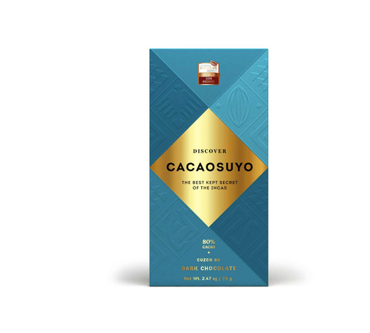 CACAOSUYO CUZCO 80% GOLD WINNER INT'L CHOC AWARDS, 70GR