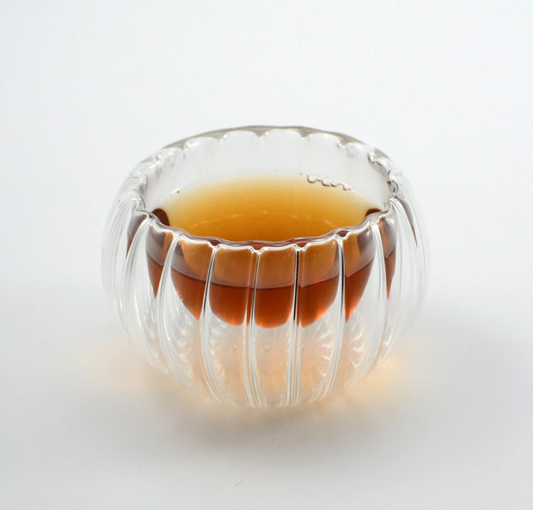 Taza de té de vidrio de remolino de doble pared